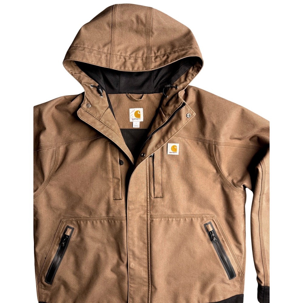 Carhartt Quick Duck Harbor Storm Defender Workwear Jacket L Dark Canyon Brown - Picture 3 of 7